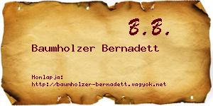 Baumholzer Bernadett névjegykártya